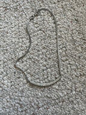 Swarovski Silver Crystal Pavé Bar Necklace